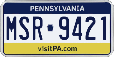 PA license plate MSR9421