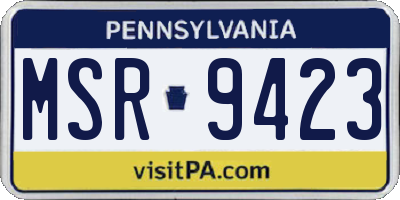 PA license plate MSR9423