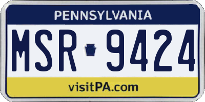 PA license plate MSR9424