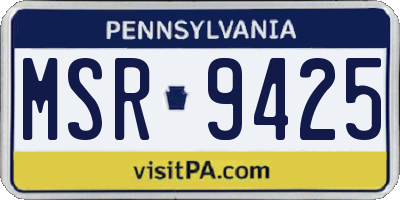 PA license plate MSR9425