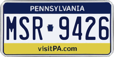 PA license plate MSR9426