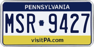 PA license plate MSR9427