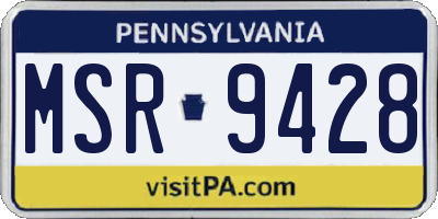 PA license plate MSR9428