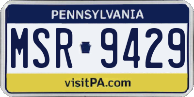 PA license plate MSR9429