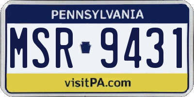 PA license plate MSR9431