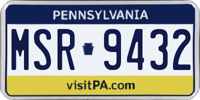 PA license plate MSR9432