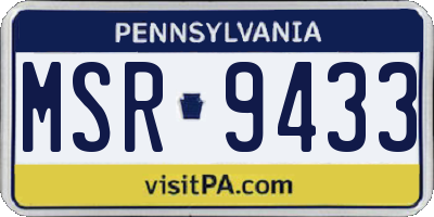 PA license plate MSR9433