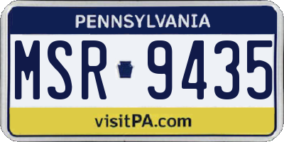 PA license plate MSR9435