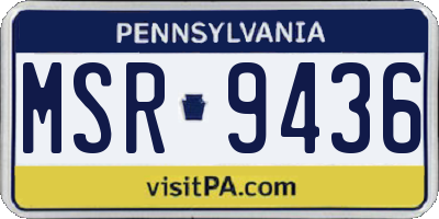 PA license plate MSR9436