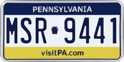 PA license plate MSR9441