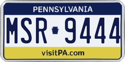 PA license plate MSR9444