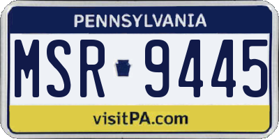 PA license plate MSR9445