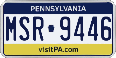 PA license plate MSR9446