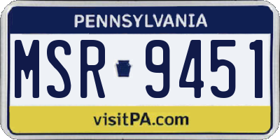 PA license plate MSR9451