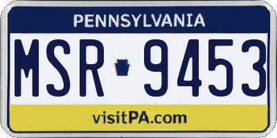 PA license plate MSR9453