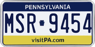 PA license plate MSR9454