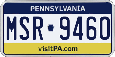PA license plate MSR9460