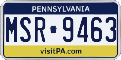 PA license plate MSR9463