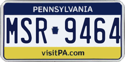 PA license plate MSR9464
