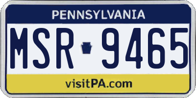 PA license plate MSR9465