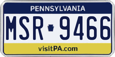 PA license plate MSR9466