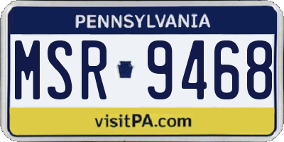 PA license plate MSR9468
