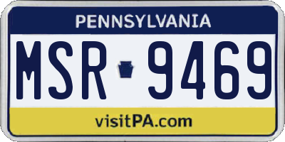 PA license plate MSR9469