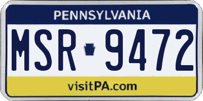 PA license plate MSR9472