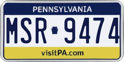 PA license plate MSR9474
