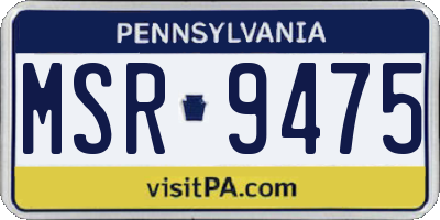 PA license plate MSR9475