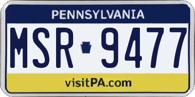 PA license plate MSR9477
