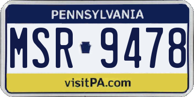 PA license plate MSR9478