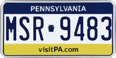 PA license plate MSR9483