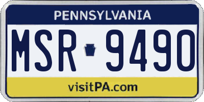 PA license plate MSR9490