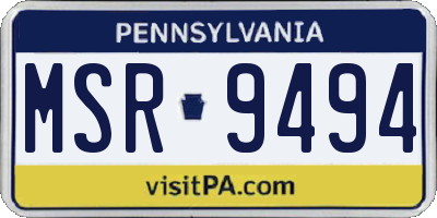 PA license plate MSR9494