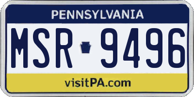 PA license plate MSR9496