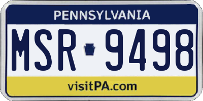 PA license plate MSR9498