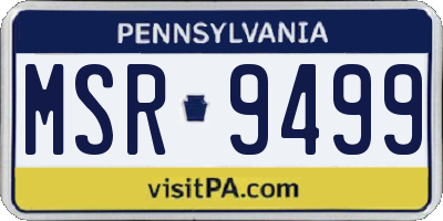 PA license plate MSR9499