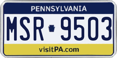 PA license plate MSR9503