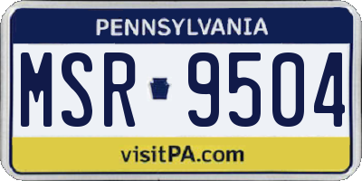 PA license plate MSR9504