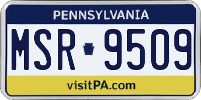 PA license plate MSR9509