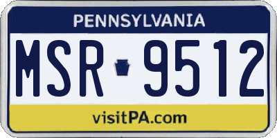 PA license plate MSR9512