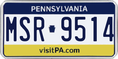 PA license plate MSR9514