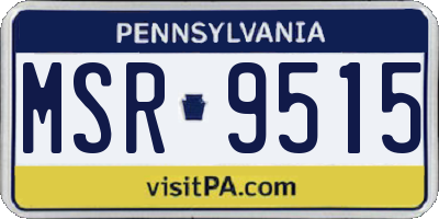 PA license plate MSR9515