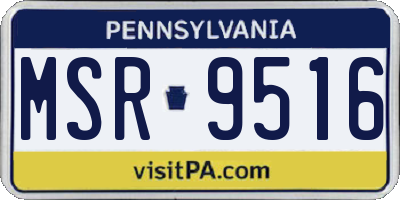 PA license plate MSR9516