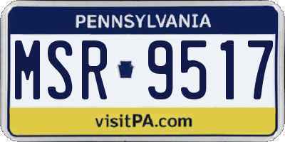 PA license plate MSR9517