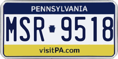 PA license plate MSR9518