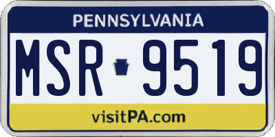 PA license plate MSR9519