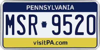 PA license plate MSR9520
