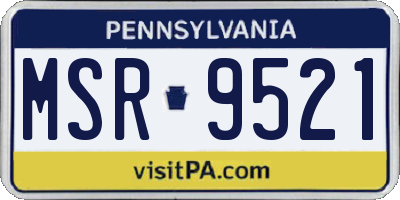 PA license plate MSR9521
